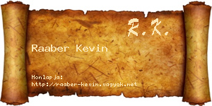 Raaber Kevin névjegykártya
